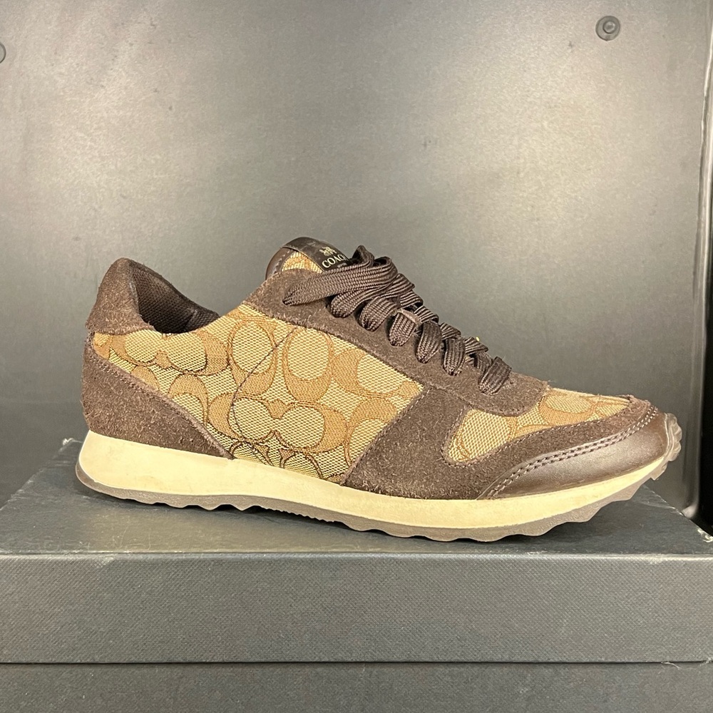 Coach Mason Jacquard Sneakers - Brown Size 8
